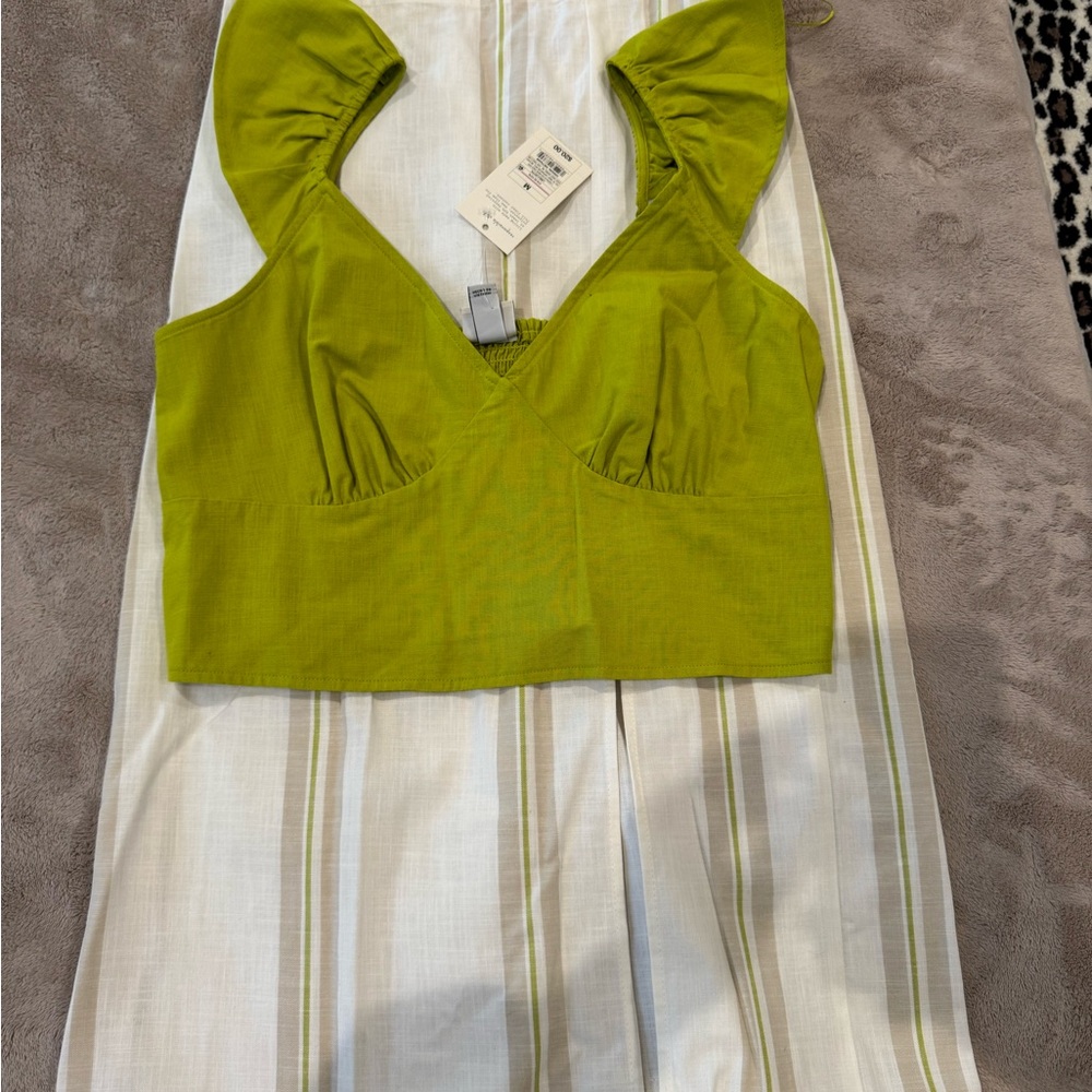 A New Day Olive Green Crop Top and matching skirt bundle